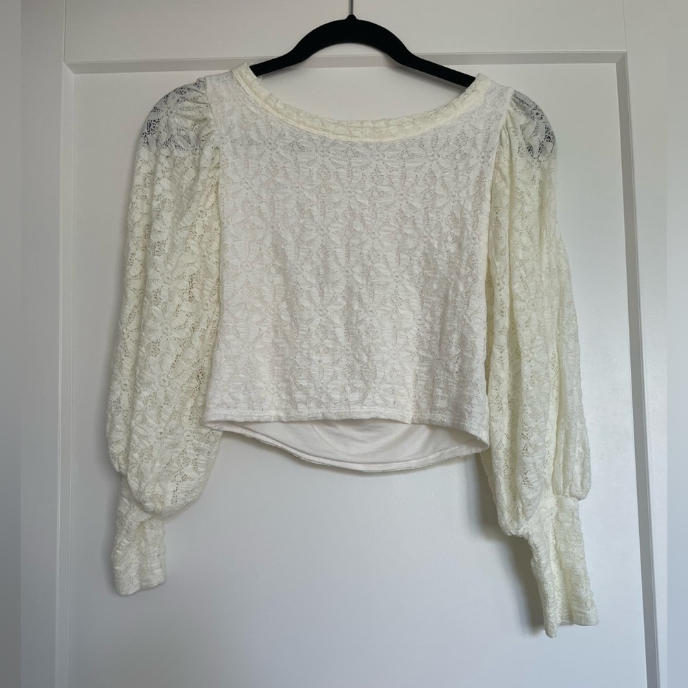 Free People Lace Long Sleeve Top